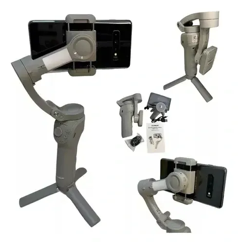 Estabilizador Axnen HQ6 para Celulares, Gimbal de 3 Eixos com Luz LED