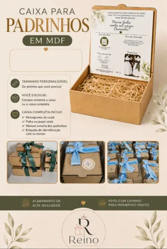 Caixa para padrinhos/ caixa MDF 