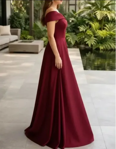 Vestido de festa longo ombro único