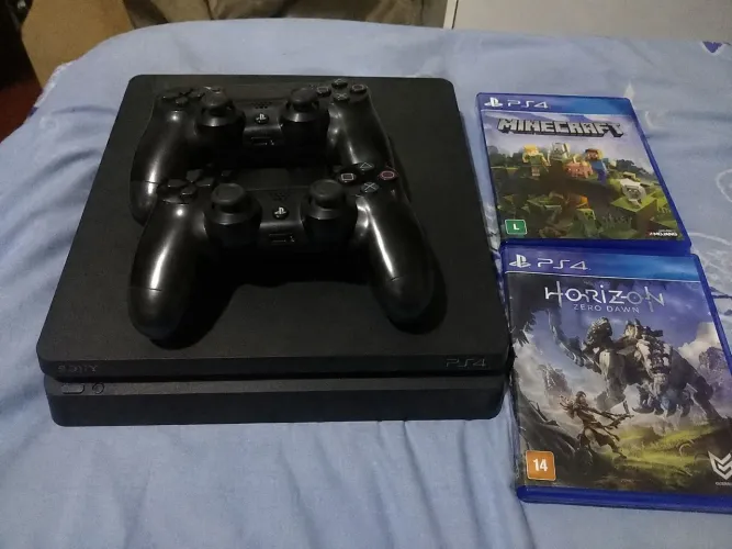 Ps4 slim 1 tb 2 controles 2 jogos 