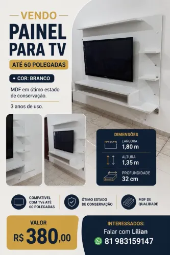 Vendo painel para TV até 60 polegadas