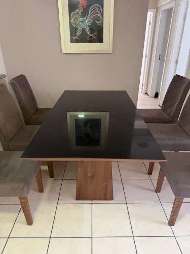 Conjunto de mesa de jantar com 6 cadeiras