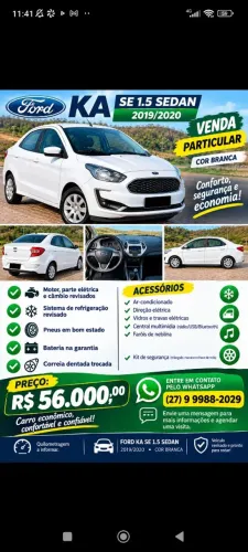 Ford KA 1.5 Sedan SE 12V Flex 4P Mec. 2019
