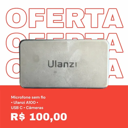 Microfone Sem Fio A100 com entrada USB C e para câmeras