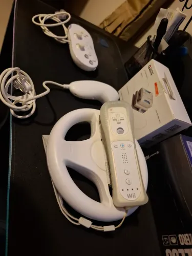Remote wii original com nunchuk e volante!