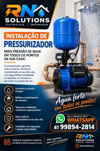 Instalação e manutenção de Pressurizadores