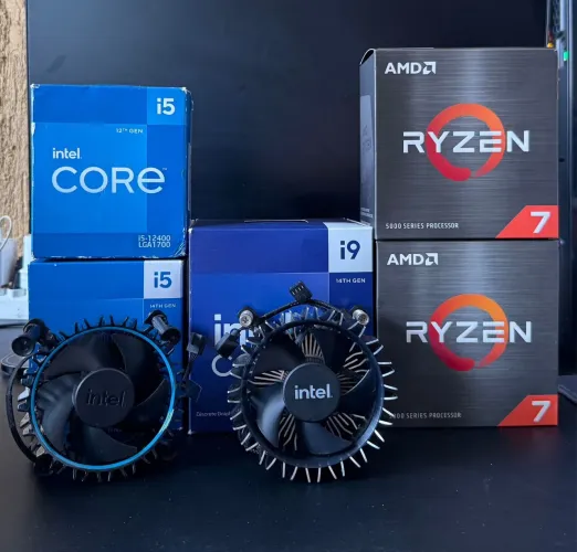 Processadores Intel e amd (caixa e coolers)