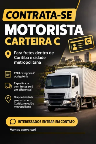 Vaga motorista carteira C