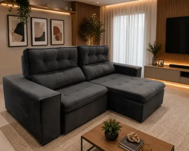 Sofá Retrátil e Reclinável 4 lugares OFERTA DE ÚLTIMA PEÇA