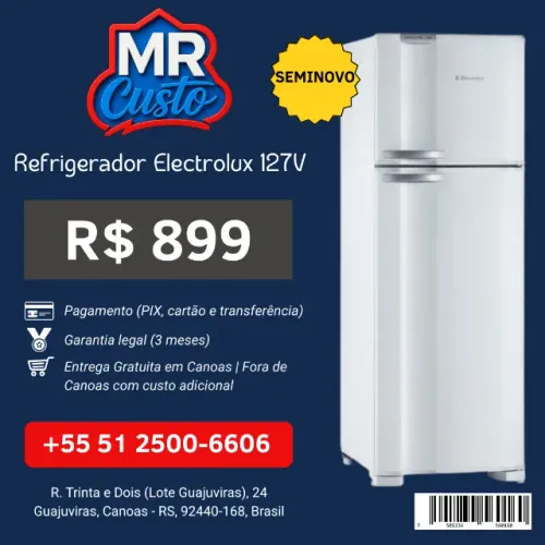 Geladeira Electrolux 127v Seminova | Revisada, Testada e com Garantia | MR Custo