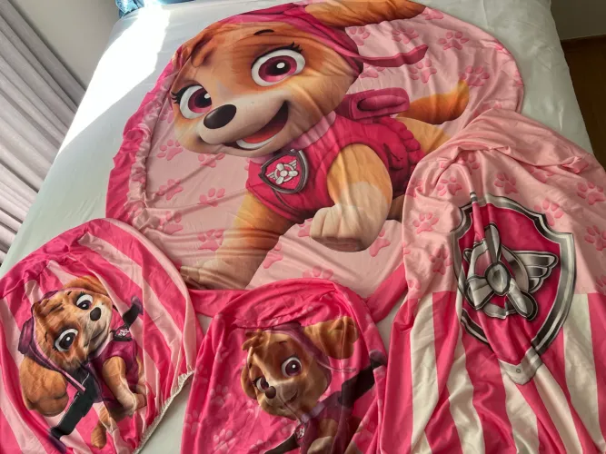 Capa de cilindro aniversário patrulha canina menina