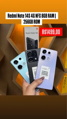Redemi Note 14S Global 8GB RAM 256GB  Bateria 5000mAh, Câmera 108MP - Preto Azul Roxo