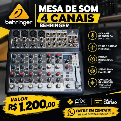 Mesa de 4 canais Behringer