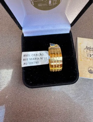 anel nossa senhora em ouro 18k