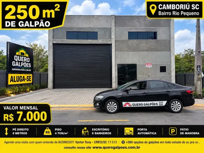 Galpões de 250 m2 Camboriú sc Bairro Rio Pequeno