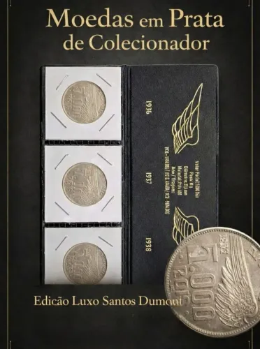 Moedas Raras Série Santos Dumont 1936/1938  Em Prata  Com Estojo