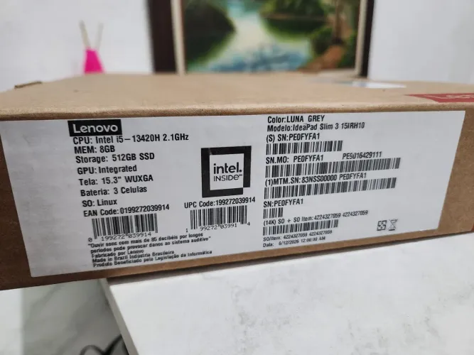 Notebook Lenovo Slim 3, novo lacrado na caixa! Especificações nas fotos