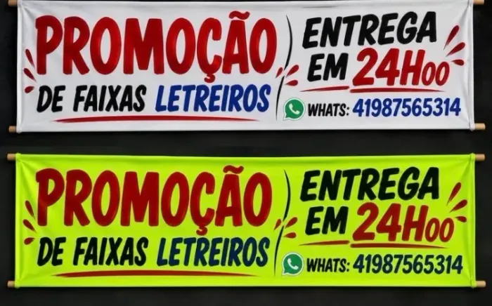Faixas letreiros escritas e desenho