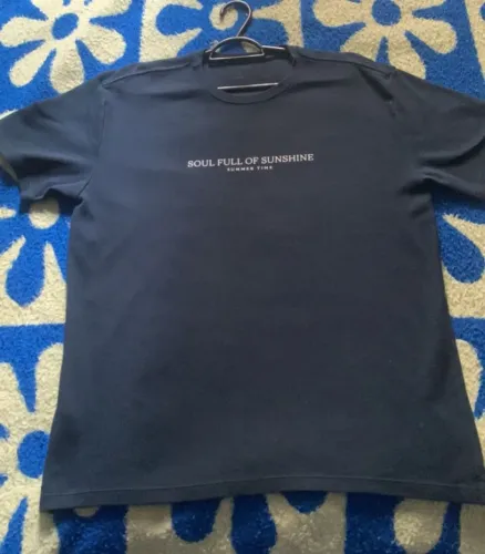 camiseta riachuelo original azul marinho tamanho p soul full of sunshine
