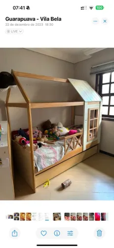 Cama infantil em madeira 