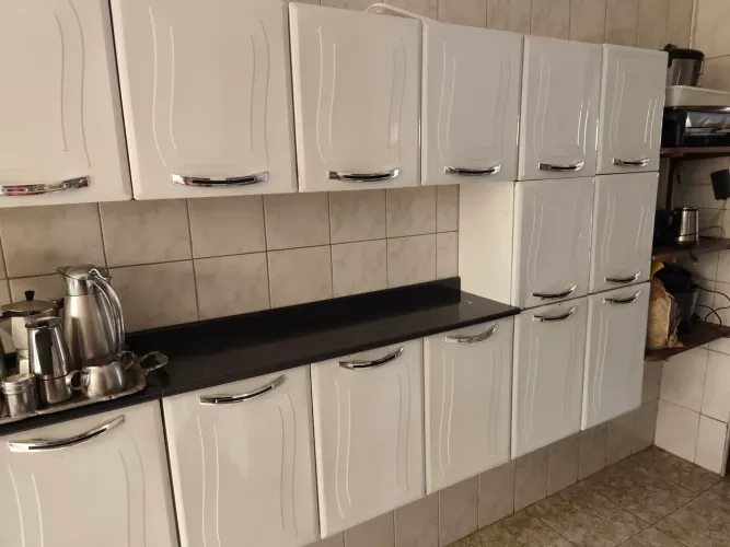 Armário de Cozinha Completo com 12 Portas (Aéreo e Balcão) - Branco