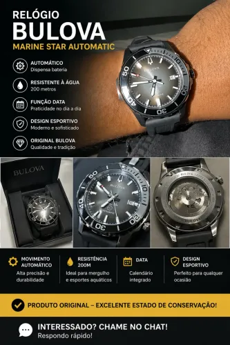 Relógio Bulova Marine Star Automático Novo na Caixa