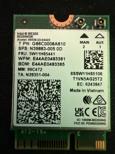 Placa Wi-Fi 7 Intel BE200