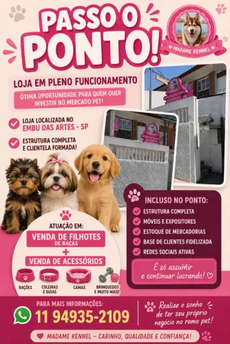 Passo o ponto!!! Loja no Ramo Pet!!!