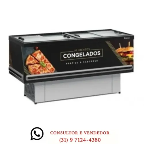 Ilha de Congelados 2M Vidro Reto Gelopar