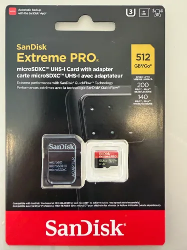 Micro SD 512GB Sandisk Extreme PRO 200mb/s