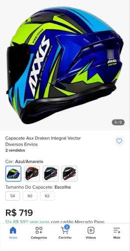 Capacete axxis com viseira camaleão e transparente