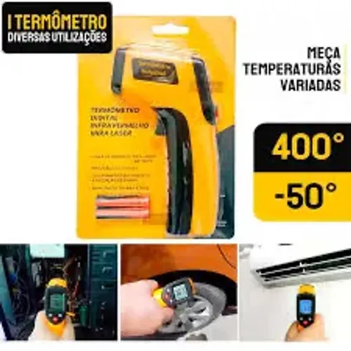 Termômetro Infravermelho Bomvink Laser Digital -50°C a 400°C Industrial