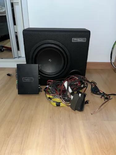 Subwoofer Falcon 10? + Módulo Falcon DF500.4 + Fiação Completa