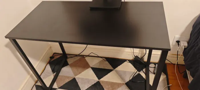 Mesa Escrivaninha Home Ofice Industrial 100% MDF Premium e Aço(preto) - Ski Moveis Design