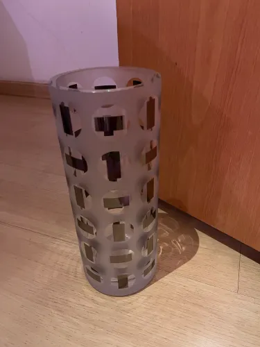 Vaso de vidro pesado 32 cm com belo desenho