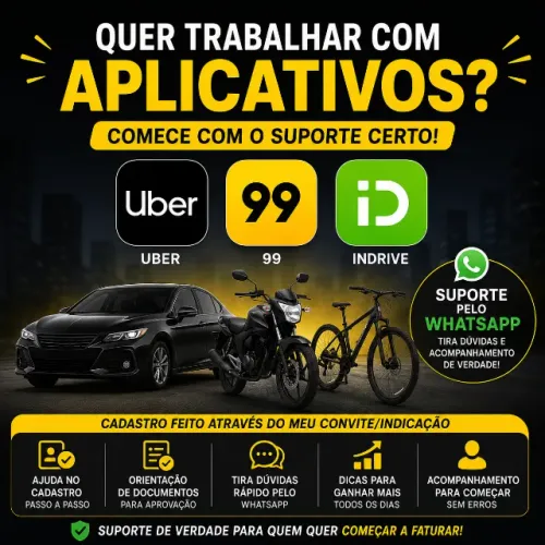 QUER TRABALHAR COM UBER, 99 OU INDRIVE? EU TE AJUDO A COMEÇAR DO JEITO CERTO!