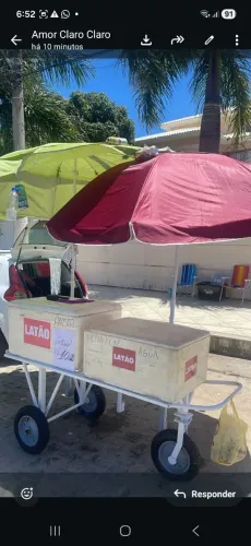 Carrinho com izopor e guarda sol 1.000