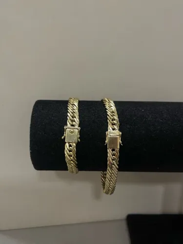 Pulseira Groumet de ouro 18k procedência garantia eterna