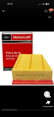 Filtro De Ar Do Motor Original Motorcraft