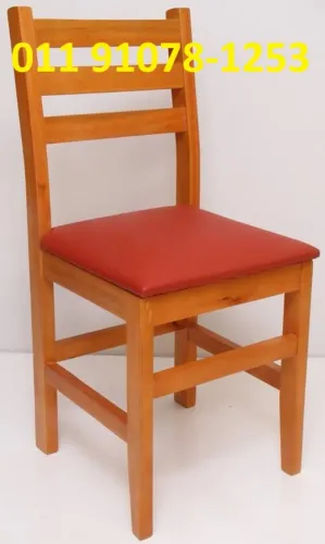 cadeira madeira estofada