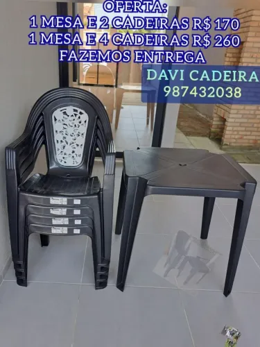 CONJUNTO DE MESA MAIS CADEIRA DE PLASTICO NF NS PREÇO TOP