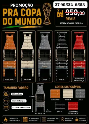 Churrasqueira pré-moldada 65cm