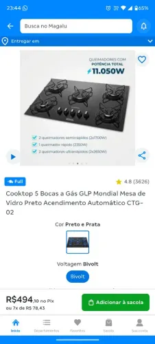 Cooktop 5 bocas
