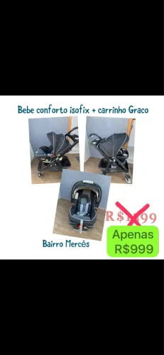 Carrinho + bebe conforto isofix Gracco