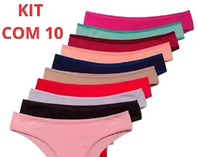 Kit Calcinhas Feminina Algodao Adulto Microfibra Conforto Calcinha Tanga.
