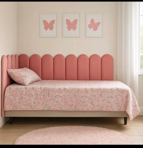 Cabeceira infantil rosa 