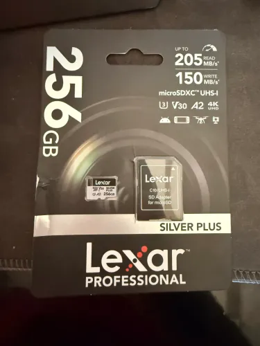 Cartão memória micro sd lexar 256gb silver plus