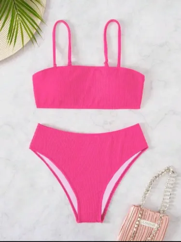 Biquini hot pant rosa neon