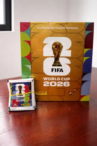 Kit Álbum Copa 2026 Dourado + 70 Figurinhas