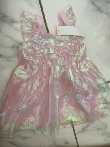 Vestido holográfico ou fantasia pra bebê  
